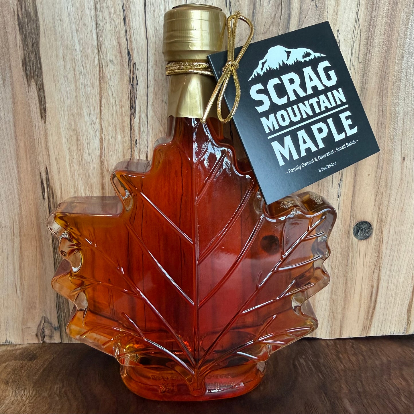 Glass Maple Leaf Large- Organic Vermont Maple Syrup